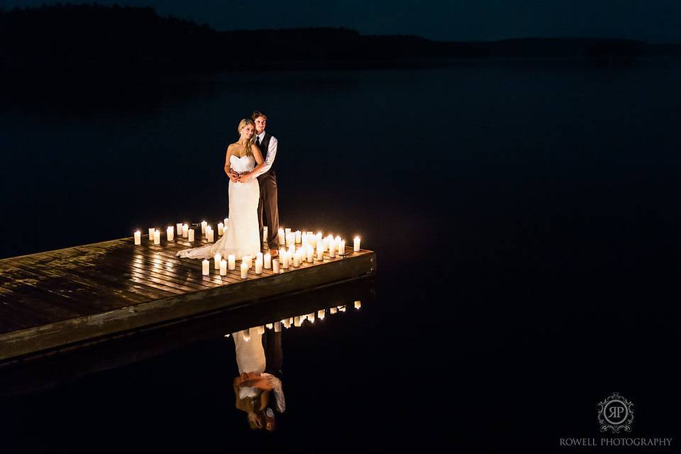 Candle lit lake