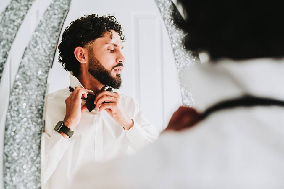 Groom Getting Ready
