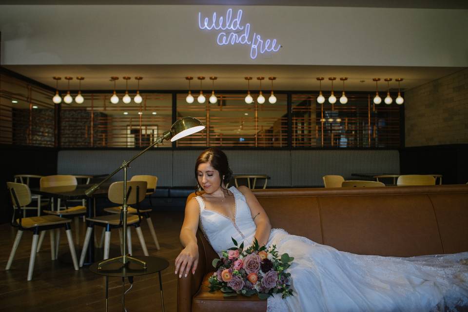 Bride and bouquet