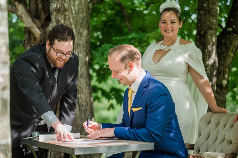 Reading his vows