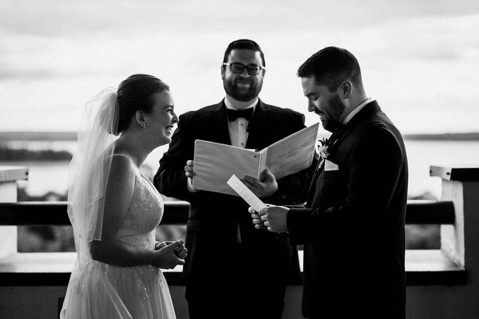 Reading his vows