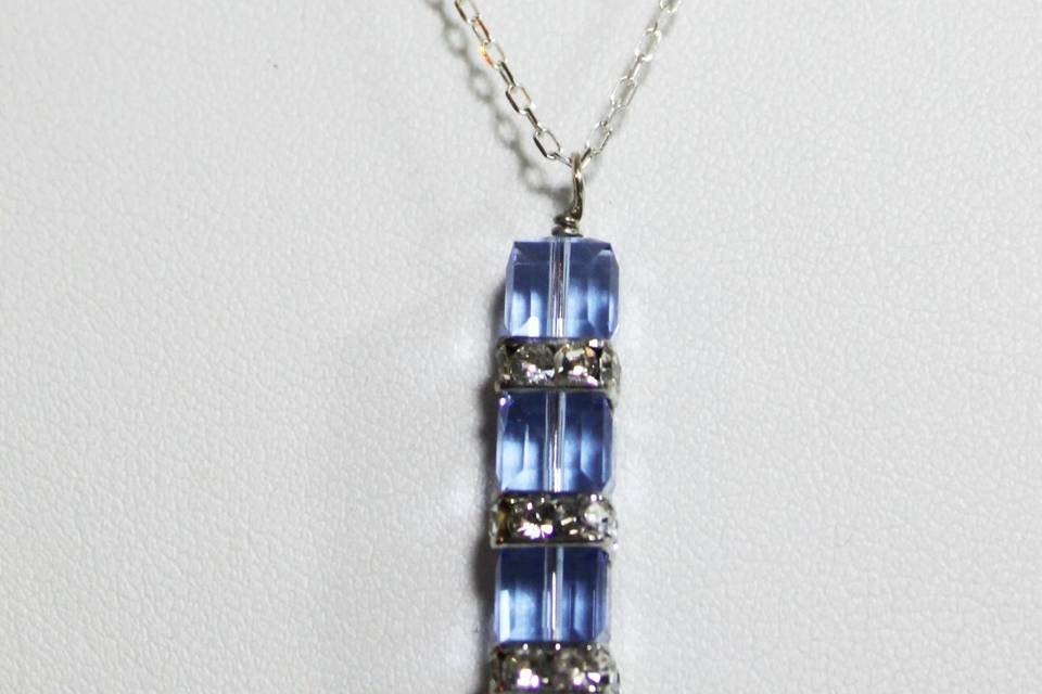 20062 - Blue pillar square swarovski crystal pendant necklace 3.JPG