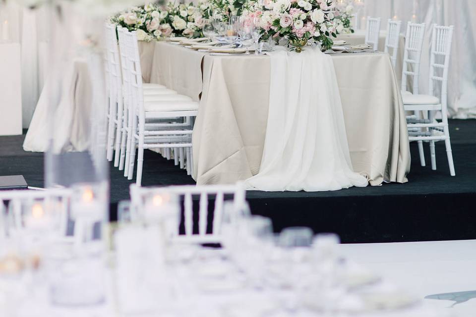 Tables covered in blooms