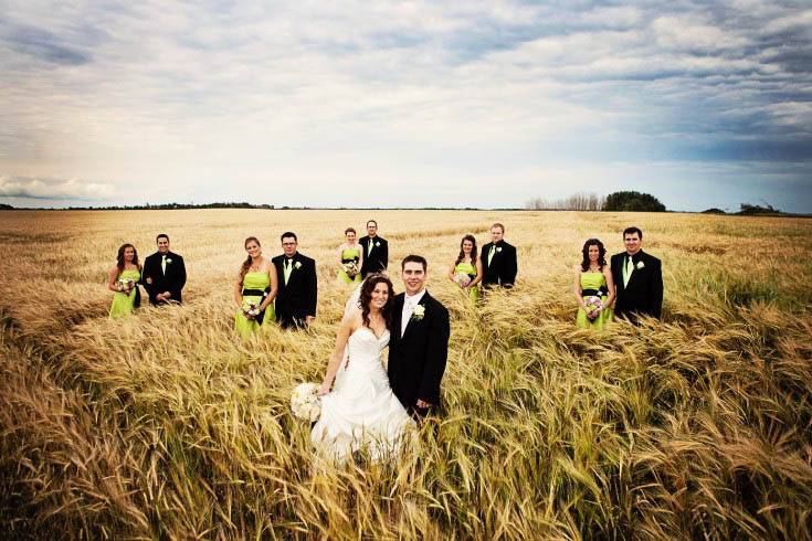Wheat Field and Weding Party