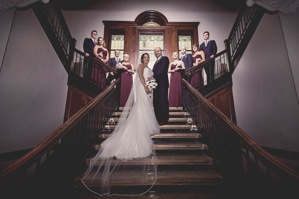 Wedding Party Stair Way