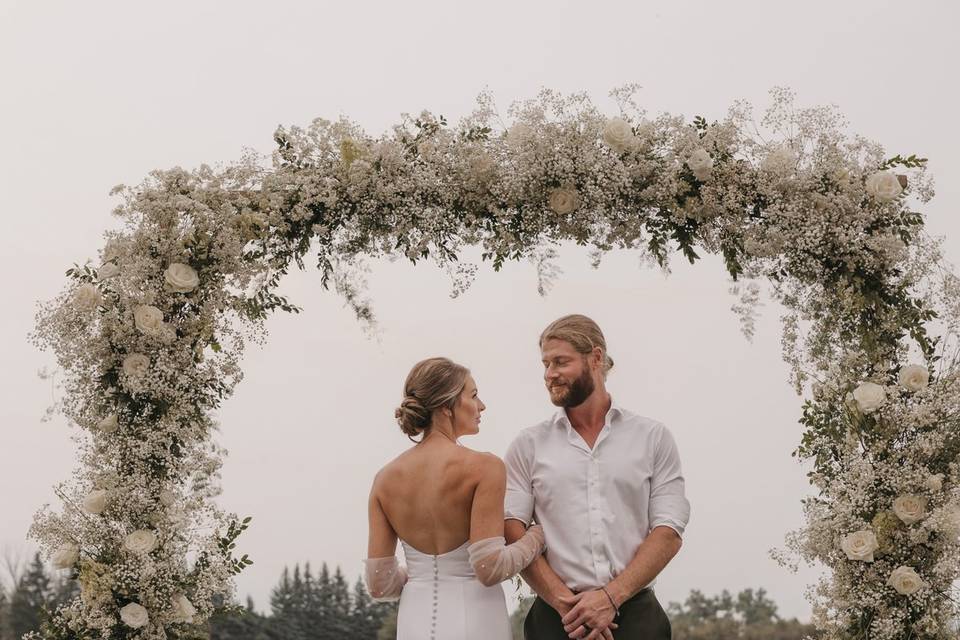 White Flower Covered Arch