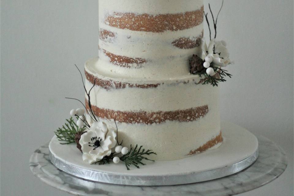 Winter wedding naked cake