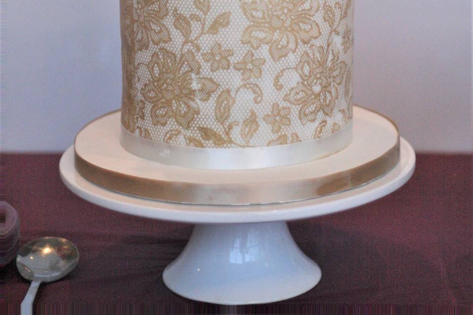 Gold lace Cake