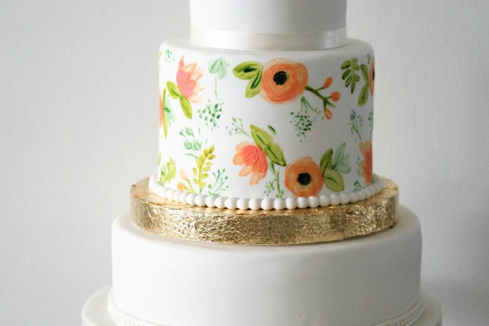 Hand painted cocoa butter cake