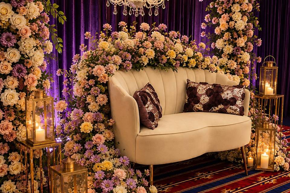 luxurious floral styling,