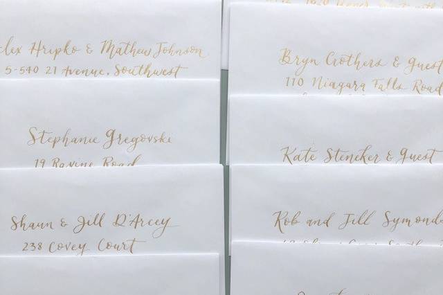 Gold envelope calligraphy