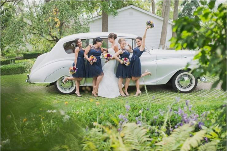 Bridesmaids having fun