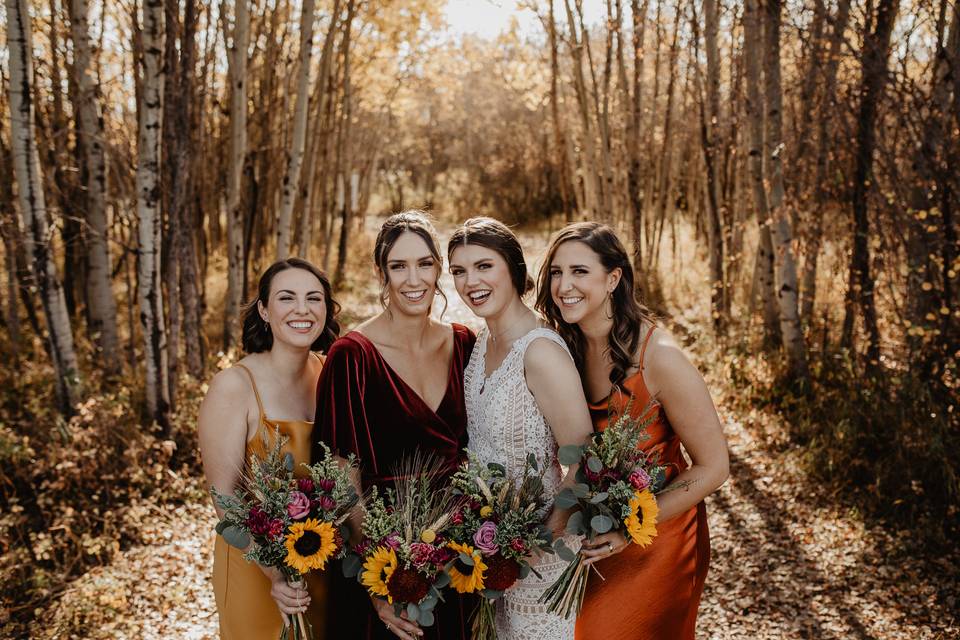 Fall bridesmaids