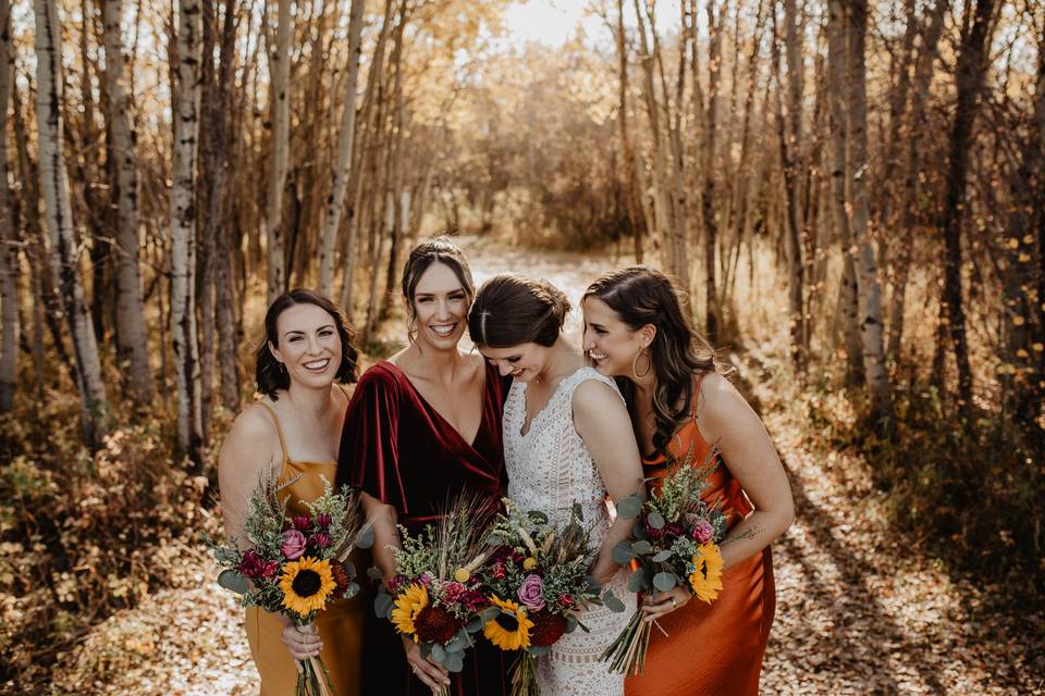 Fall bridesmaids