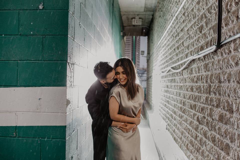 Rooftop couple