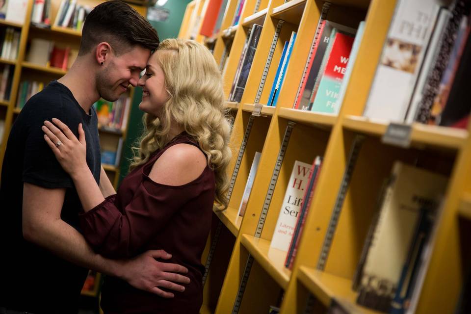 Sneaking a kiss in the books
