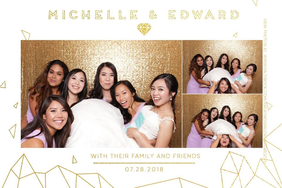 The bride and her bridesmaids