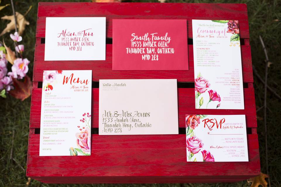 Boho-chic wedding invitation