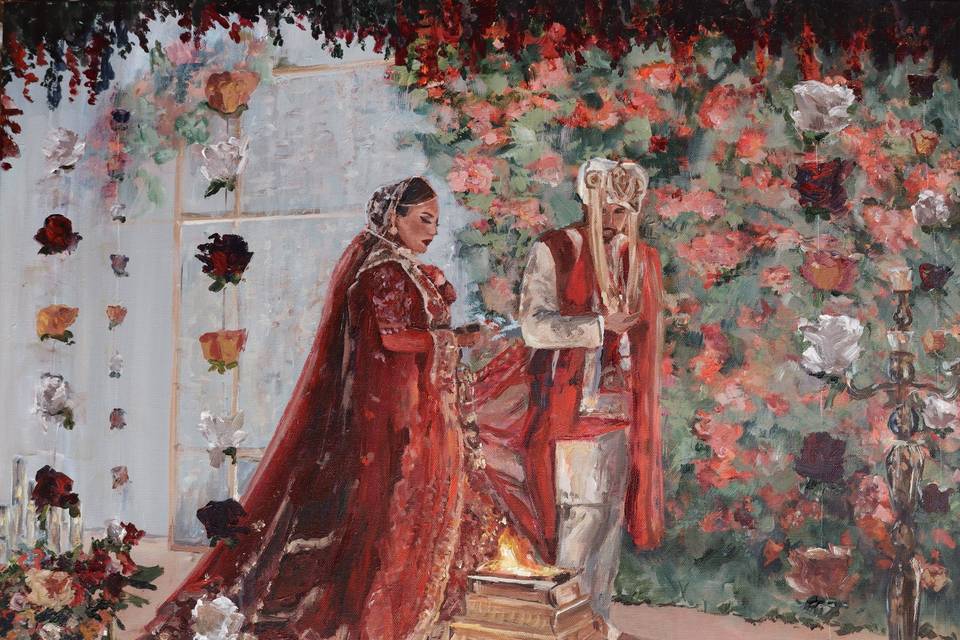 Live wedding painting brampton