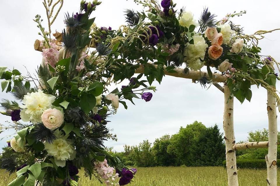 Birch Tree & Flower Arch