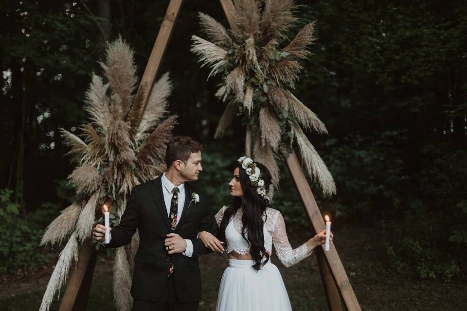 Pampas grass arbour