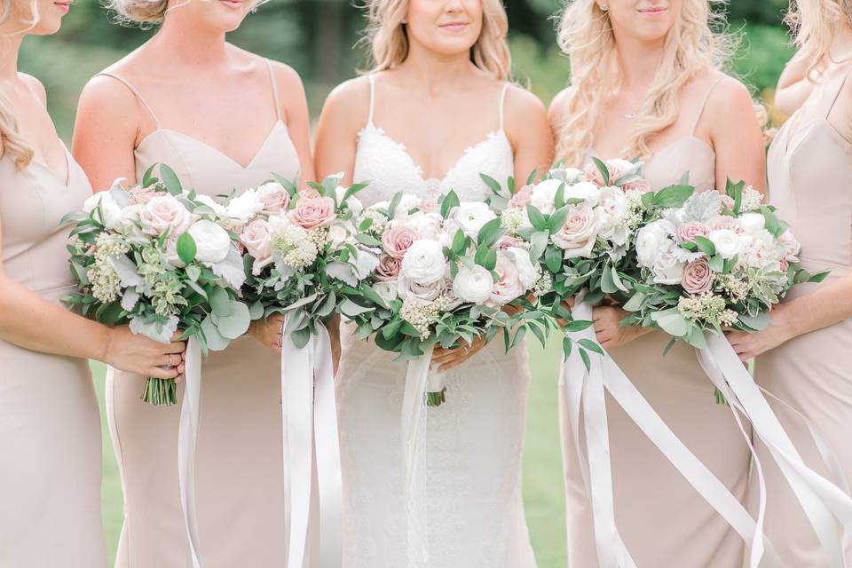 Elegant blush bouquets