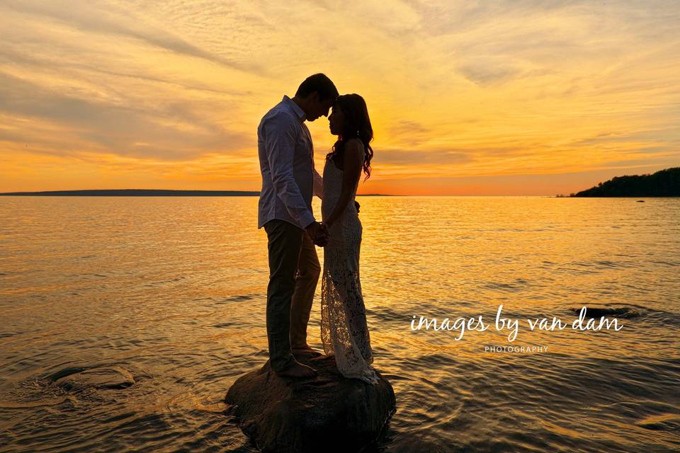 Sunset engagement Georgian Bay