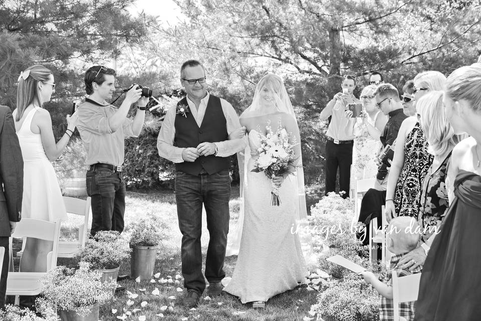 Father Walks Bride Down Aisle