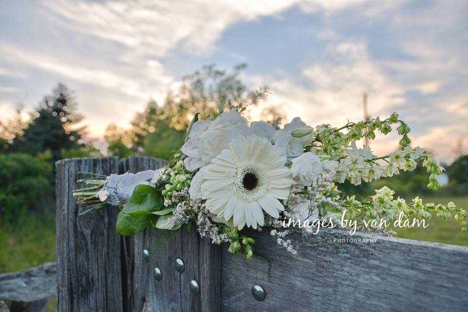 Bouquet on Fence