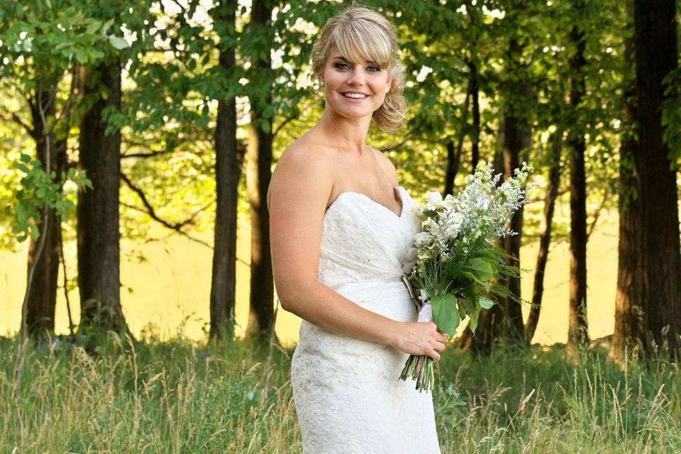 Bride in Farm Field