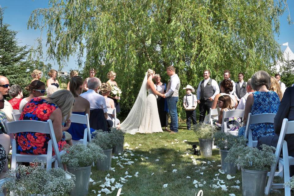 Father Walks Bride Down Aisle