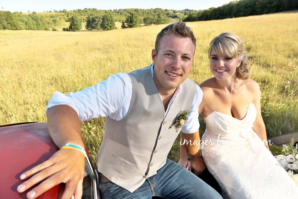 Couple Rides in Bed of Pick up