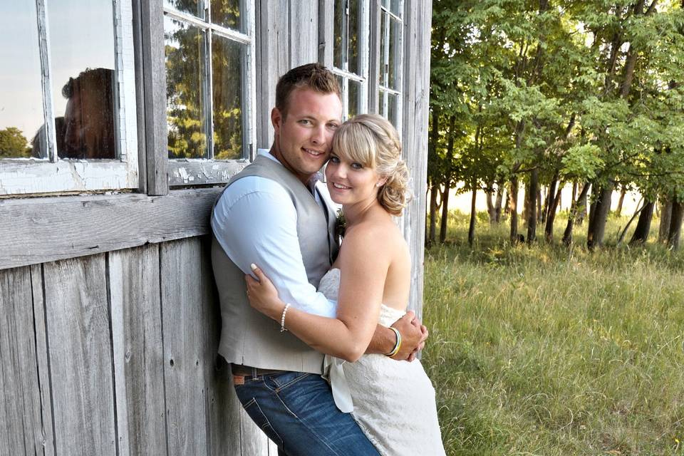 Farm Wedding by Shed