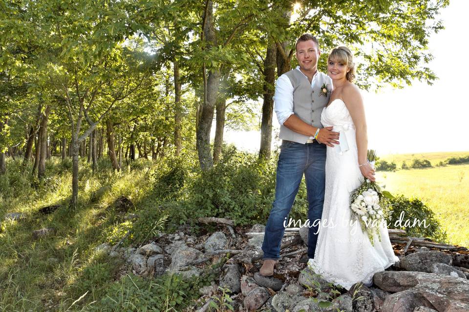 Farm Wedding by Shed