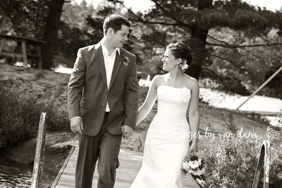 Bride and Groom on Dock