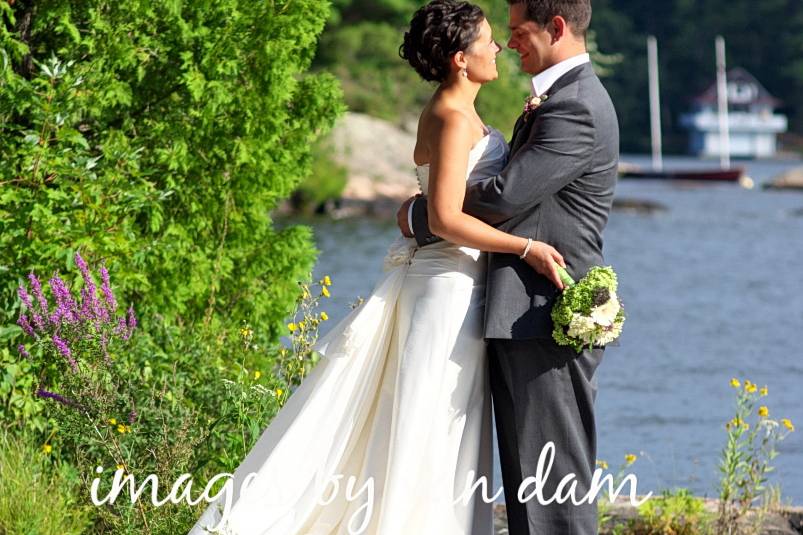 Bride and Groom at Cottage