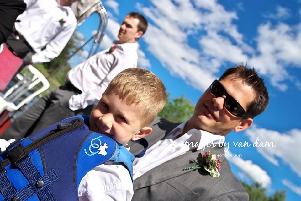 Groom with Nephew on Boat