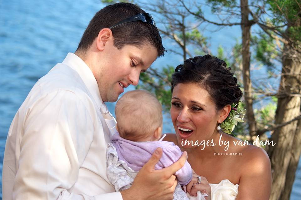 Bride Says Hello to Niece