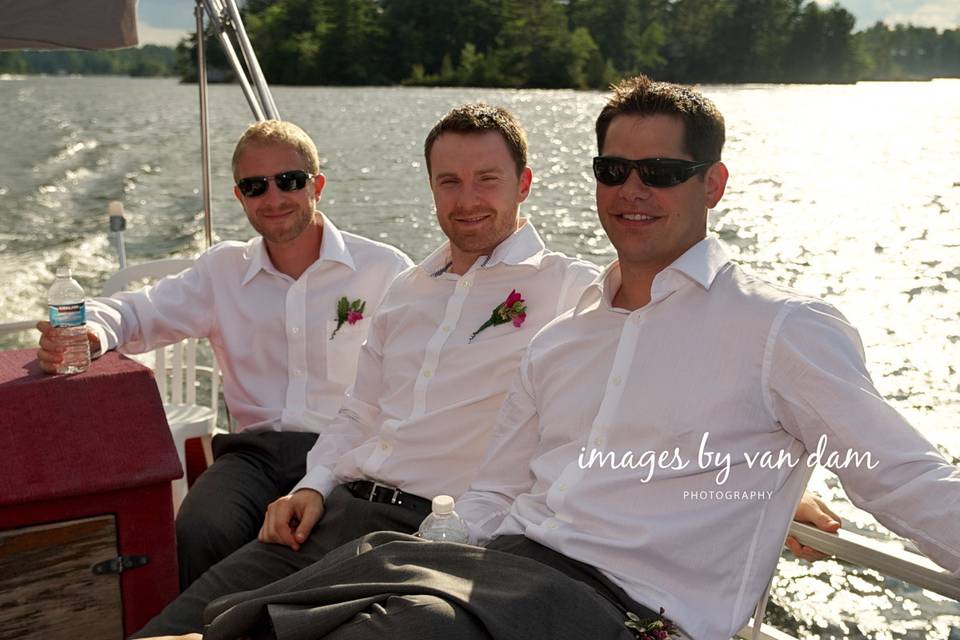 Groomsmen on Boat