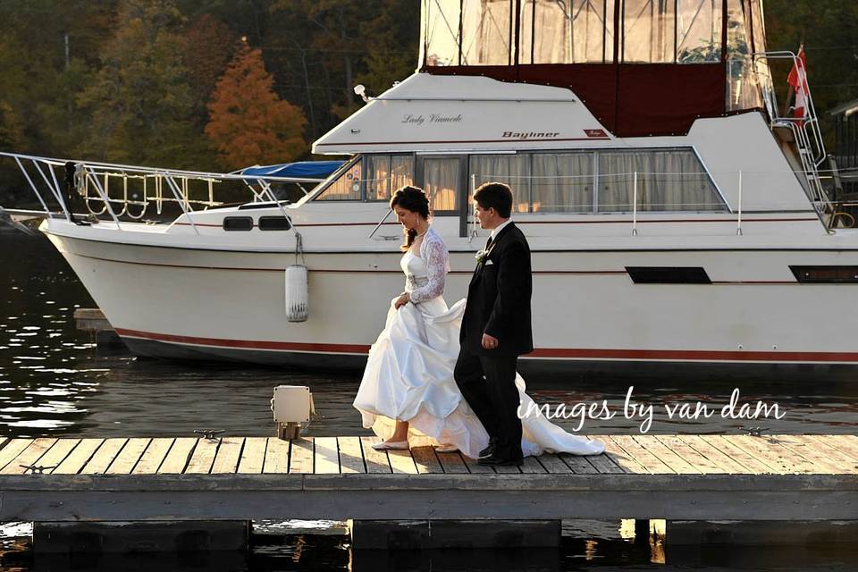 Wedding Party on Dock