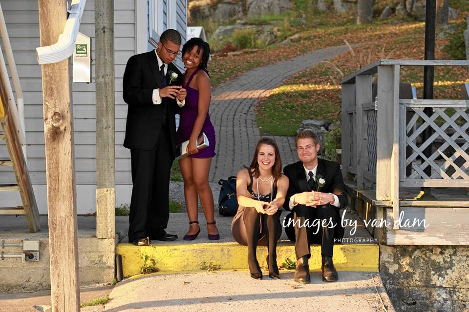 Wedding Party on Dock