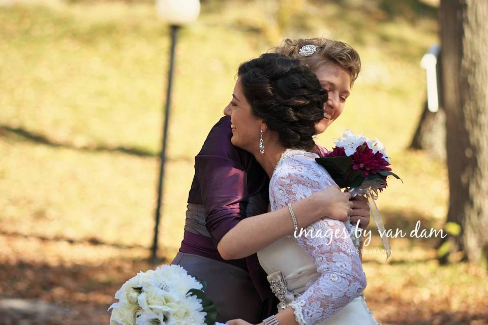 Bride Hugs Her Mother