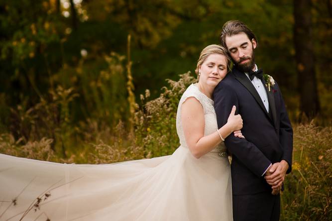 Bride & Groom in the fall colo