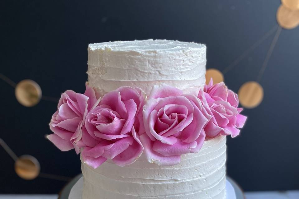 Two tiers with roses