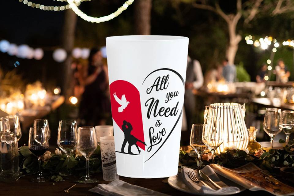 Verres Mariage Coeur Rouge