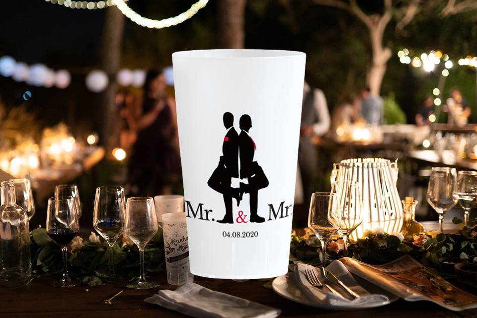 Verres Mariage Mister & Mister