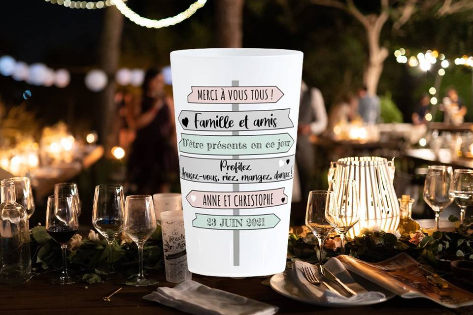 Verres Mariage Panneau