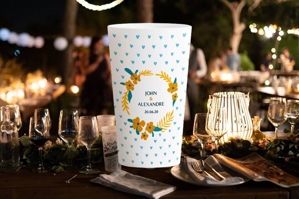 Verres Mariage Petits Coeurs