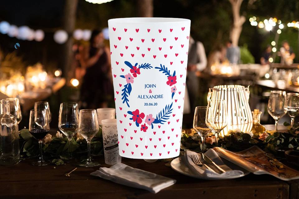 Verres Mariage Petits Coeurs