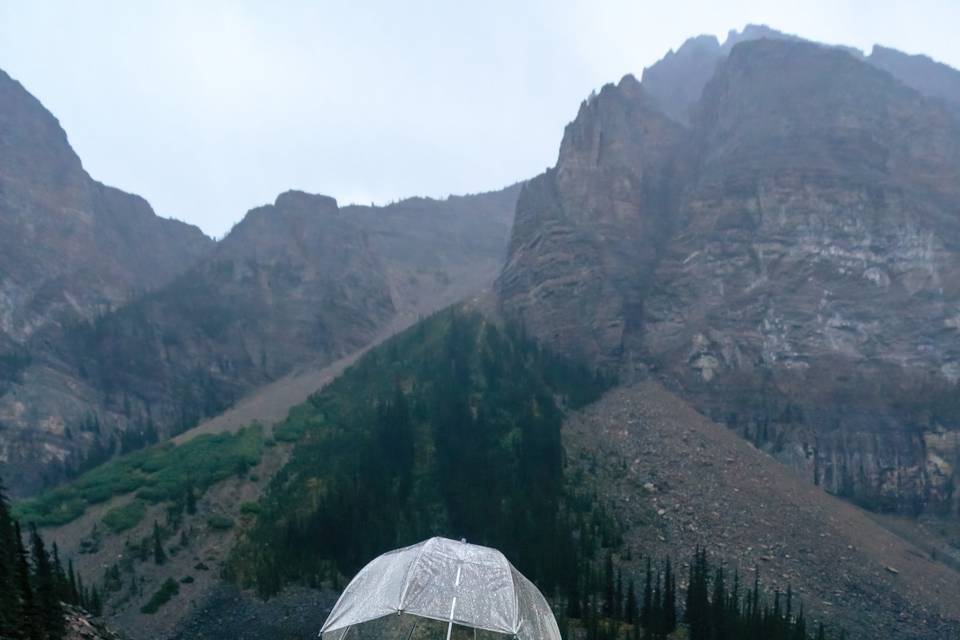 Moraine in the rain